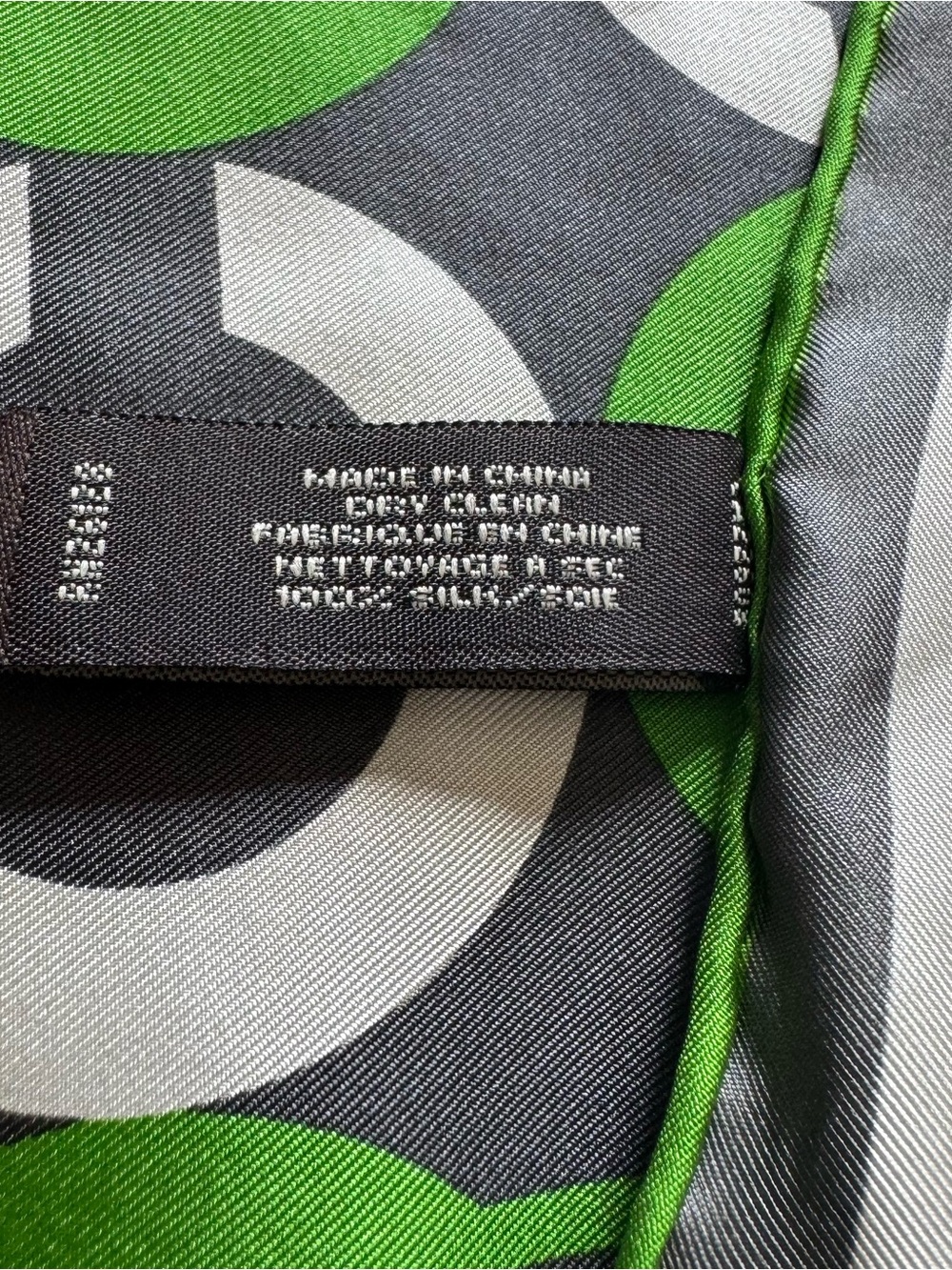 COACH Signature Pattern Scarf in Green, Gray & White - Picture 4 of 6